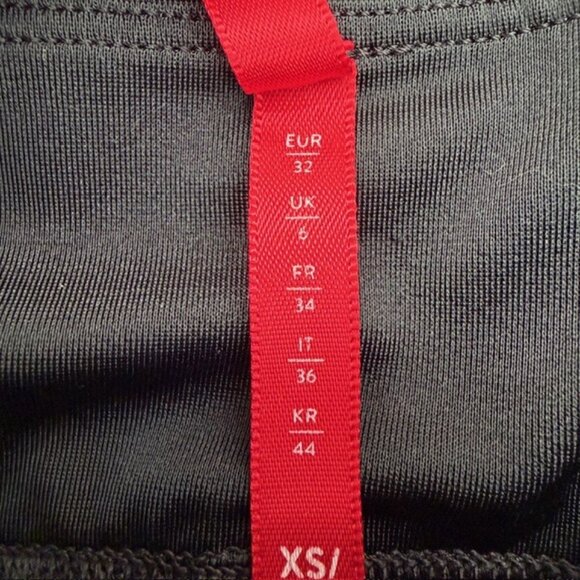 SPANX Black Faux Leather Stretch Leggings Tights XS - Picture 7 of 9